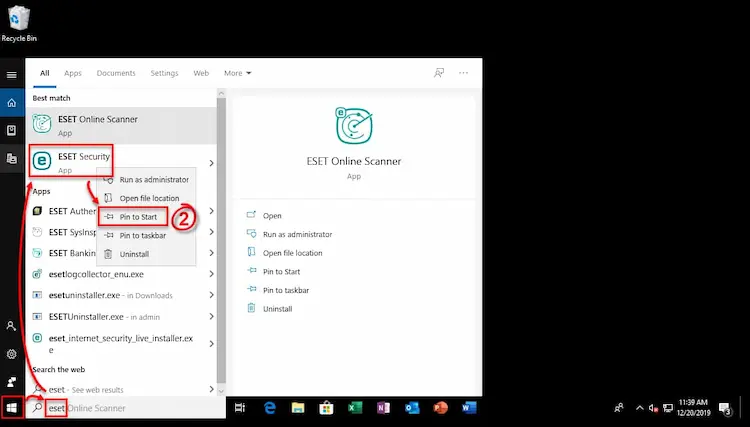 ایجاد میانبر دسکتاپ Windows ESET NOD32 ایجاد میانبر دسکتاپ Windows ESET NOD32